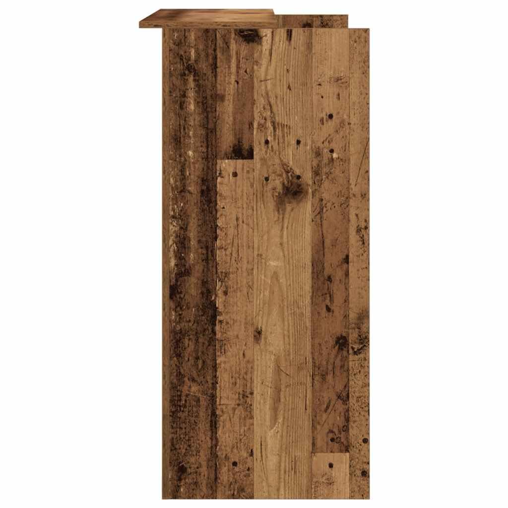 Szafka recepcyjna o wyglądzie starego drewna, 100 x 50 x 103,5 cm, materiał drewnopochodny, meble biurowe, uniwersalne, miejsce do przechowywania, wytrzymałe, do biura, hotelu, kliniki