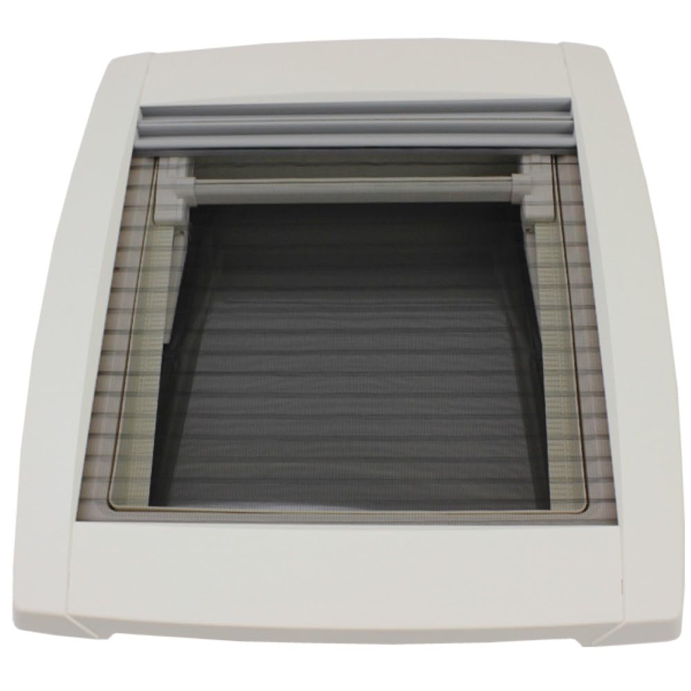 MPK VisionStar M Pro Trappe de toit, en verre transparent, teintée, 40 x 40 cm, fenêtre de toit, lucarne en blanc perle
