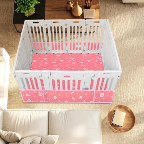 Marsui Dog Playpen Bottom Pad Fits for 36 Inch 4 Panels Pet Exercise Mat Puppy Crate Pad Reusable Washable Pet Training Pee Mat Hoop and Loop Design, Playpen Not Included - Image 6