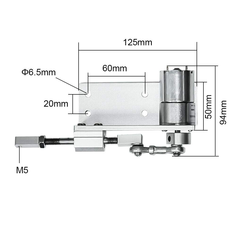 Actuador lineal eléctrico de movimiento, para ciclismo, motor alternativo DC 12 V 24 V con carrera de 12 mm, 16 mm, 20 mm, 12 Volt, 600 rpm., 600
