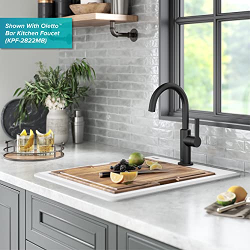 Kraus Bellucci 18-Inch Granite Composite Workstation Drop-In Top Mount Single Bowl Kitchen Bar Sink In White With Accessories, Kgtw12-18Wh #TOP4