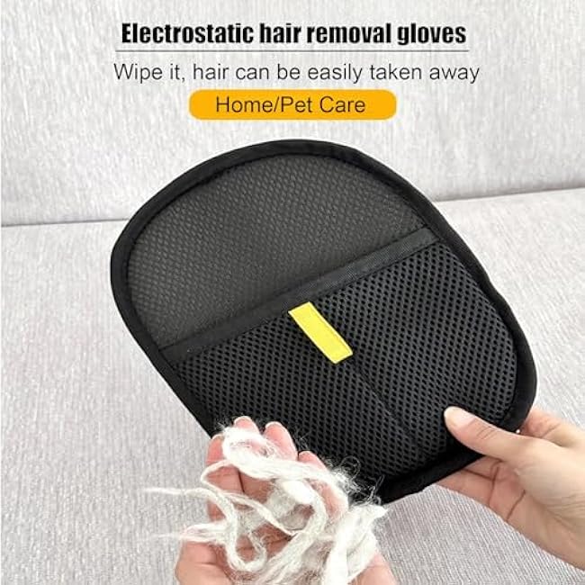 3 Pcs Pet Hair Remover Electrostatic Gloves£¬Pet Hair Removal Glove,Electrostatic Pet Hair Remover Gloves for Furniture, Carpet, and Car Seats - Reusable Pet Grooming Tool (3)-DRBHGQ1t