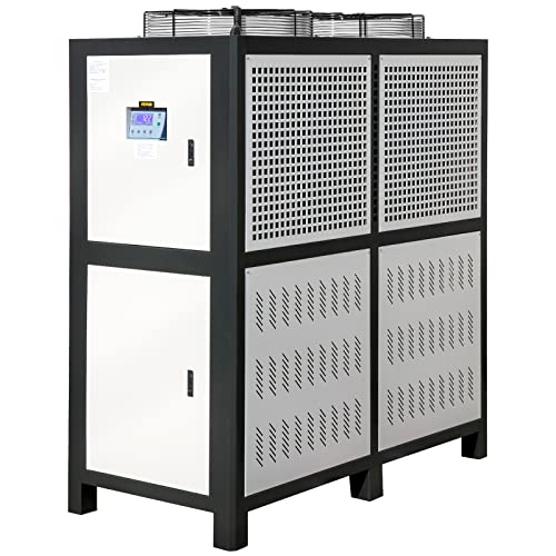 VEVOR Water Chiller 15Ton, Capacity Industrial Chiller 15Hp, Air-Cooled Water Chiller, Finned Condenser, with Micro-Computer Control, Stainless Steel Water Tank Chiller Machine for Cooling Water