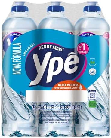 Ypê Pack Detergente Clear 500ml (6 unidades)
