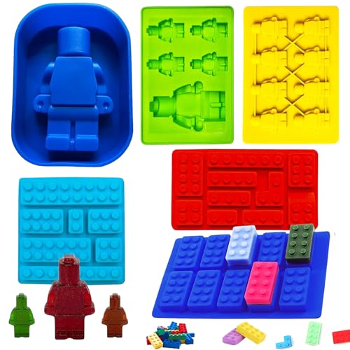 La mejor selección de Moldes para gelatinas . 48 Moldes de Silicona para Chocolate,6 Moldes Antiadherentes de Robótico de Silicona,Varios Tamaños de Robots y Bloques,para Sándwich,Galletas,Magdalenas,Brownies,Pasteles,para...