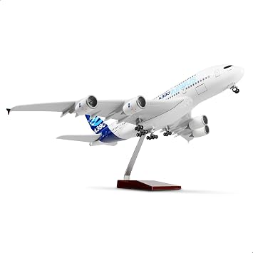 A380 Prototype 1/160 Large Airplane Model - 18 inch Airbus A380 Diecast Airplane Model for Adults - Model Aircraft with Stand, a Gift and Decoration for Aviation Enthusiasts