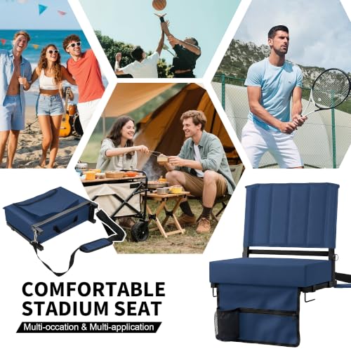 Stadium Seats for Bleachers with Backs Support ＆ Wide Thick Cushion by YULUOO - Image 9