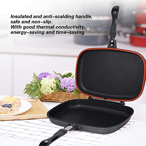 Frying Pan, Double-Sided Non-Stick Frying Pan Durable Skillet Pan Cookware with Anti-scalding Handle for All Stove for Home, Outdoor, Party, BBQ by FastUU - Image 2