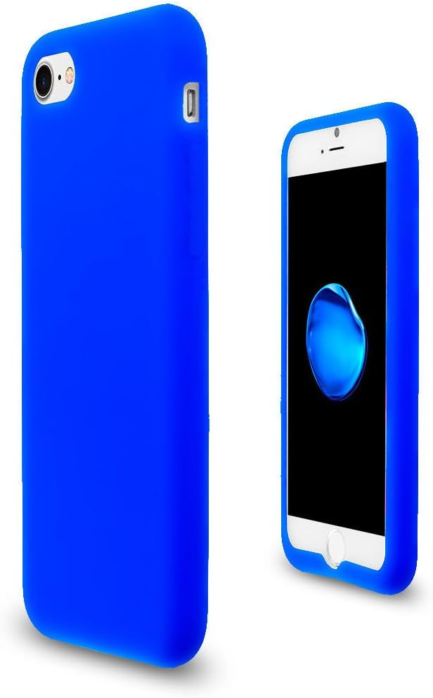 Soft Silicone Rubber Case Flexible Matte Skin Jelly Cover for Apple iPhone 7 8 (Sapphire Blue)