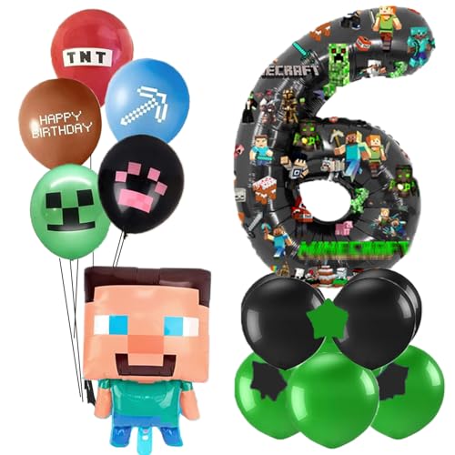 Balões de papel de alumínio de 32 polegadas para decorações de festa de aniversário de crianças (número 6)