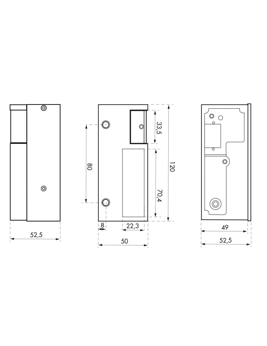 THIRARD - Gancio Elettrico per Serratura Verticale in Applique - Destra - 12/24 V - Corpo in Alluminio - Doppio Scrocco - Reversibile - Installazione Facile - Grigio