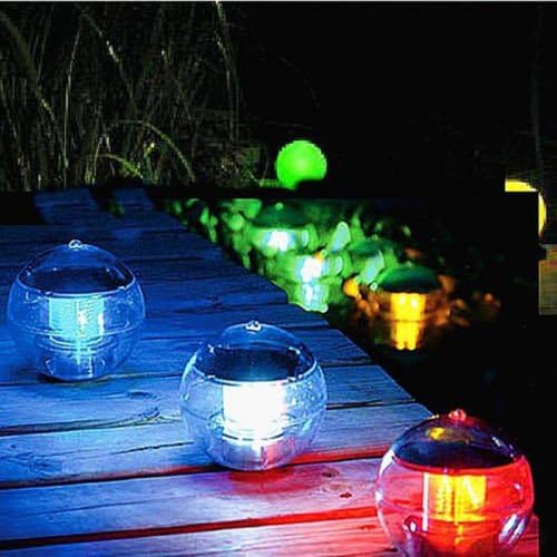 Solar Powered Floating Pool Lights Automatically LED Color Changing Night Globe Ball Pond Swimming Lights Set of 2pcs