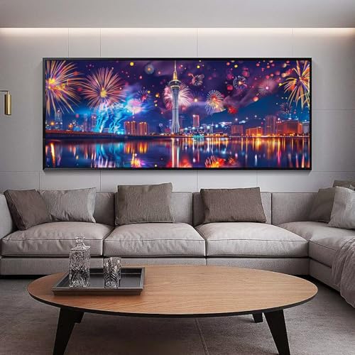 Diamond Painting XXL feu d'artifice géant pour décoration murale chic