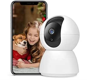 Baby Monitor Camera with Phone App, WiFi Security Camera Indoor, Smart Home, 360 PTZ Home Camera for Pet, Day/Night Vision, 2-Way Audio, Motion Detection, Support SD Card, Cloud Storage. asin的图片