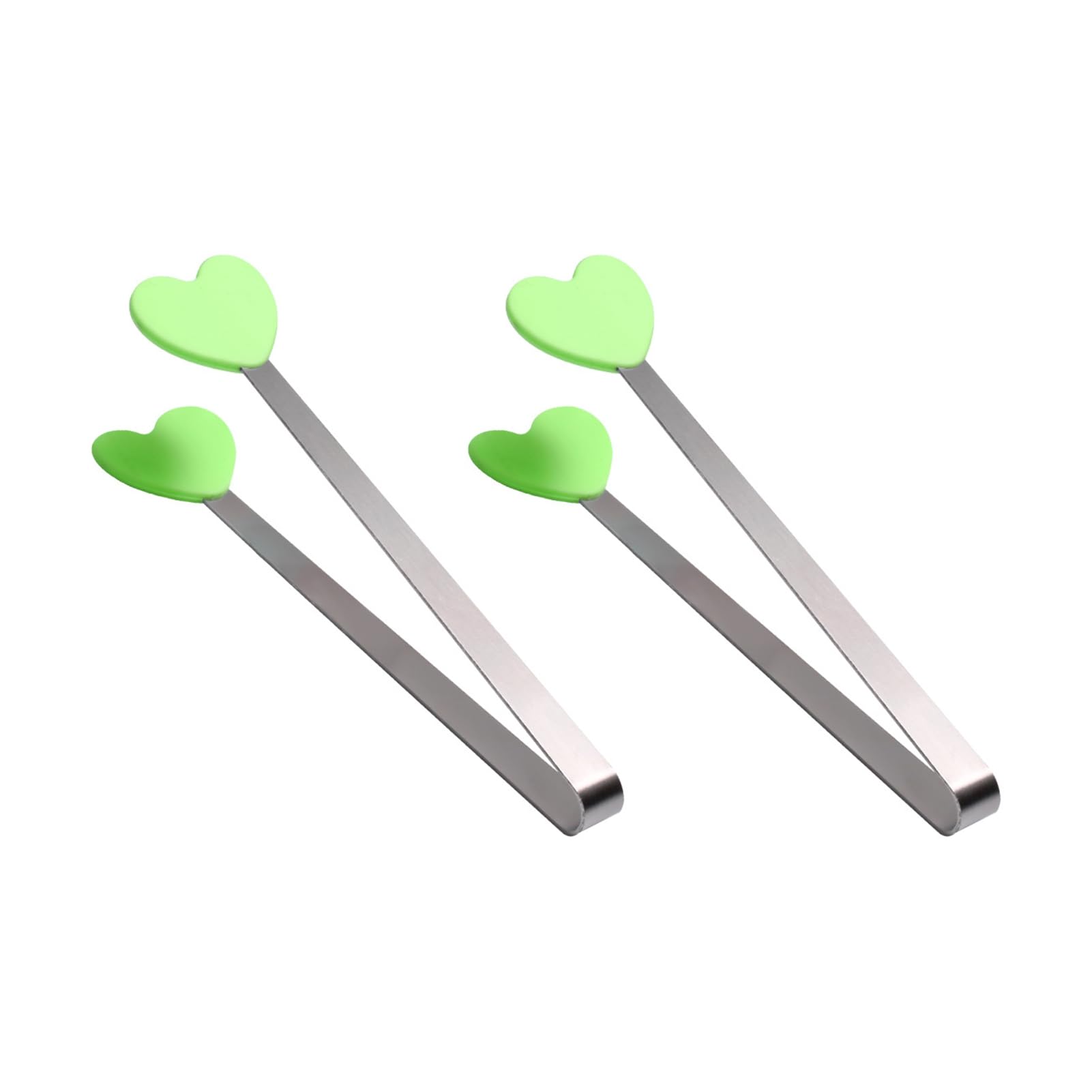 2Pcs Mini Silicone Ice Cube Clip, Heart Glove Hand Shape Food Serving Tongs, Food Grade Stainless Steel Kitchen Tongs