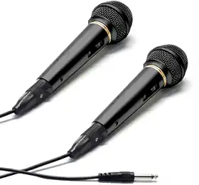 Kit com 2 Microfones para Caixa de Som e Apresentações Igrejas e Eventos