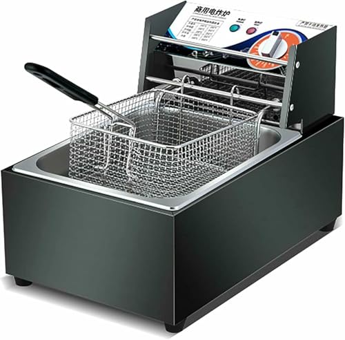 HOTAPEPU Freidora Profunda Eléctrica Comercial De 10l, Freidora Profunda De Pescado De Aceite De Encimera Profesional, Función De Control De Temperatura para Uso Comercial Y Doméstico ~/