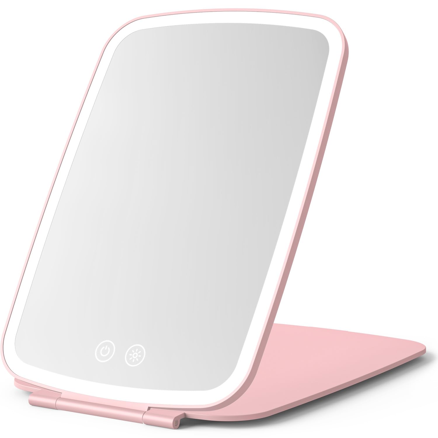 Photo 1 of NEZZOE Portable Makeup Mirror, Large Travel Mirror with Light, 10”x7”, Pink
