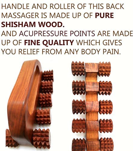 Acupression Wooden Acupressure Back Massager | Manual Body Massage Roller with 10 Rollers for Back, Neck & Muscle Relaxation 3