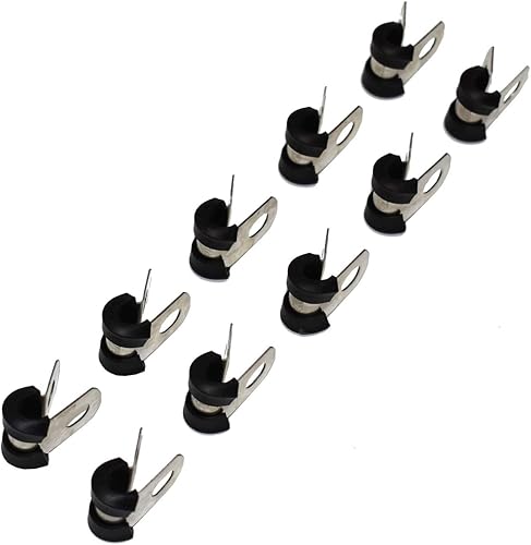 Miniatura 4 de A-Team Performance - Abrazadera de línea de acero inoxidable de 316 pulgadas con cojín de goma de neopreno extraíble - Líneas de aceite de