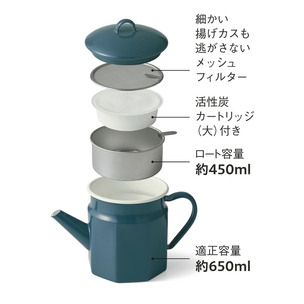 Amazon | [ベルメゾン] オイルポット 八角 ホーロー 日本製 活性炭