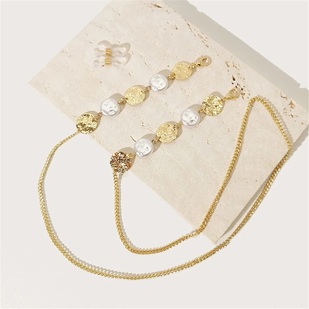 Perlen-Korn-Gliederkette Brillen-Aufhänger Neckalce Lesebrille Sonnenbrillen-Riemen-Schnur-Halter Hals-Kopf-Band (Color : A, Size : 70cm) (A 70)