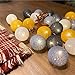 Guirlande lumineuse LED blanche de Noël - Guirlande lumineuse étoilée - Pour mariage, fête, décoration de Noël - 3,1 m - 20 boules de coton (Happy Orange, piles)