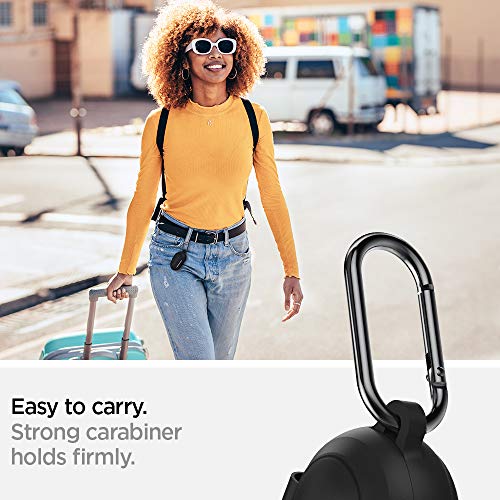 Image of Spigen Silicone Fit | Samsung Galaxy Buds+ / Buds Case Cover [Carabiner Included] [Soft Shell] [Light Compact] Silicone - Black