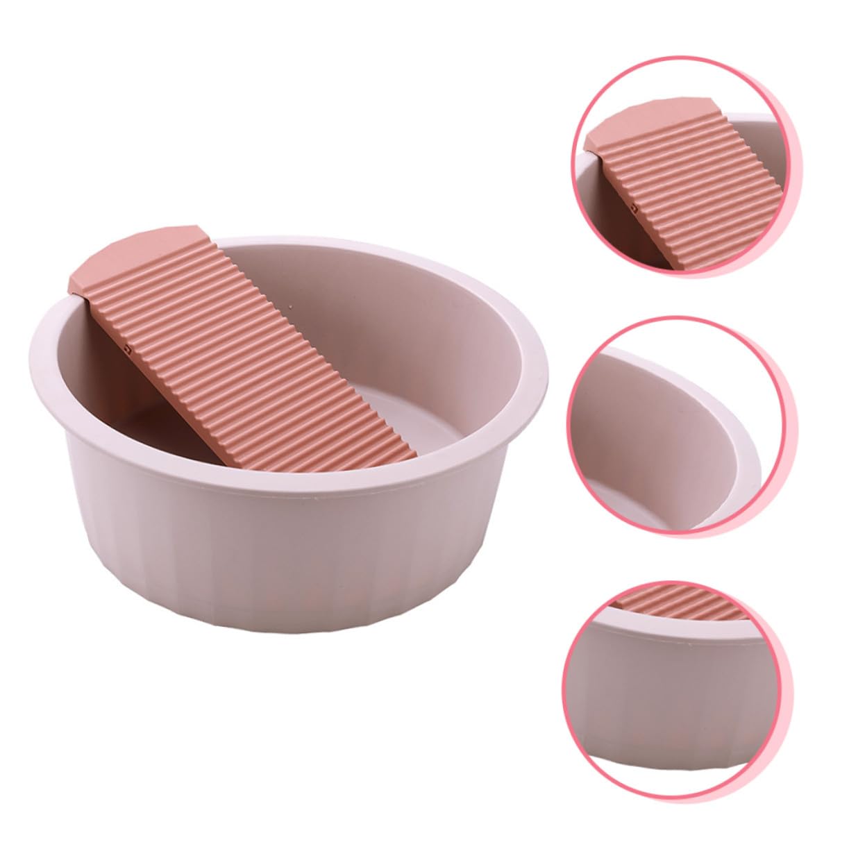 Vaschetta Lavaggio Ragazzo Ragazza e Lavatoio ASSE per Panni, Bacinella Plastica Spessa Rosa Grande, Lavabo Portatile per Viso e Mani, Uso Casa, Cucina e Campeggio