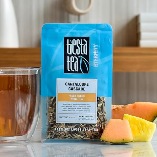 Image of Tiesta Tea - Cantaloupe Cascade Tea, Loose Leaf, Fresh Melon White Tea, Premium Low Caffeine Tea Blend, Make Hot or Iced & Up to 25 Cups, 2.5 oz Resealable Pouch