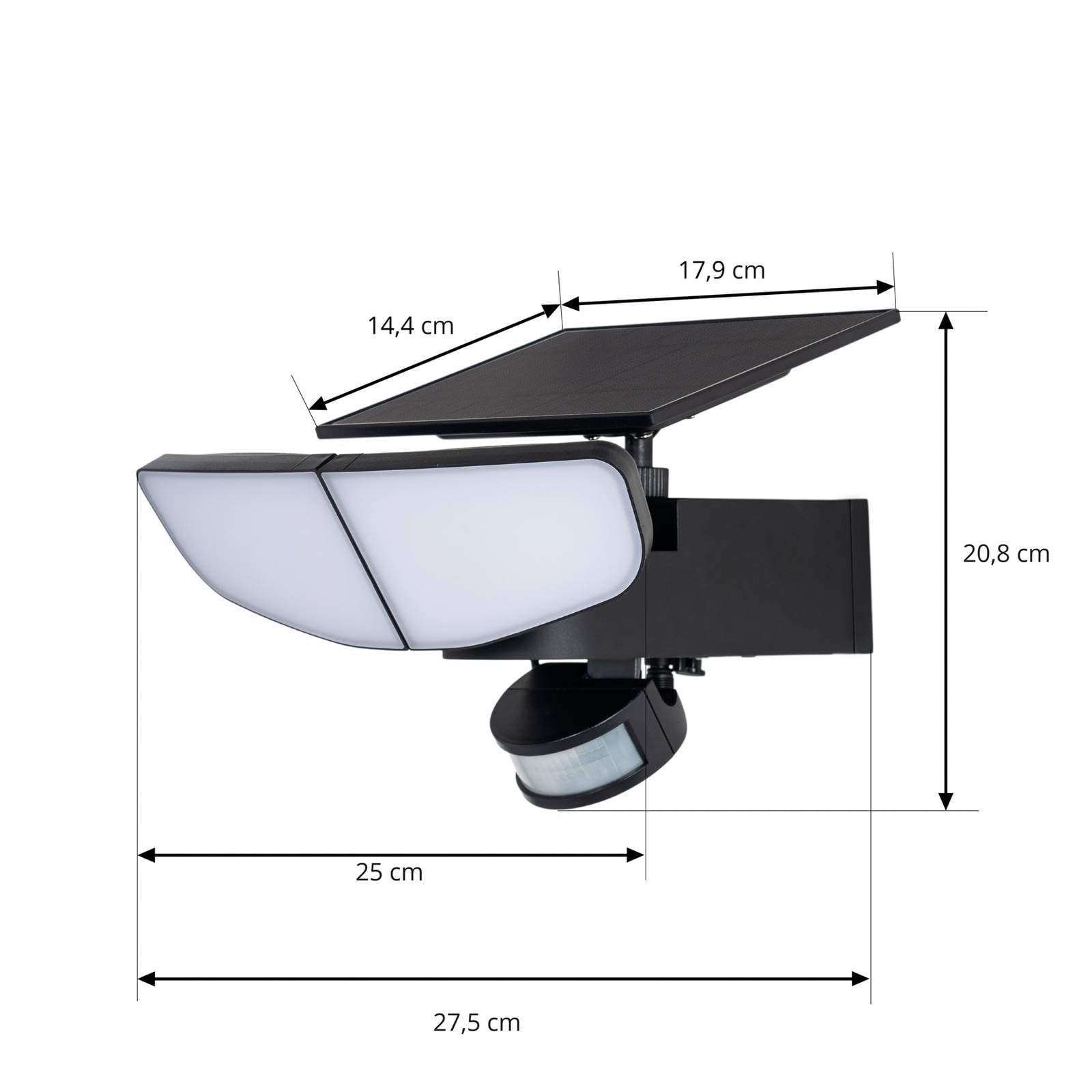 Lindby LED Applique Murale Solaire Naelin à intensité variable (Moderne) en Noir (à 2 lampes,), Lampe Borne Lumineuse Exterieur Eclairage
