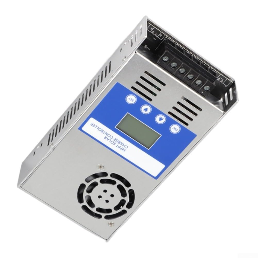 Regulador de carga solar MPPT de 60 A, pantalla LCD, detección automática | Retroiluminación LCD, datos en tiempo real, detección automática de voltaje, sistema de 12 V/24 V, fácil de usar