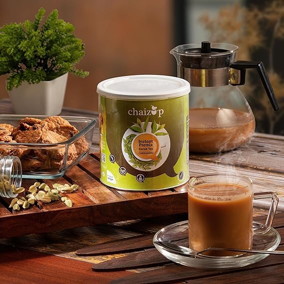 Image of Chaizup Premium 1 Min Instant Cardamom Tea Premix - 500g Can | Cardamom Flavours | Approx. 35 Servings | 500g