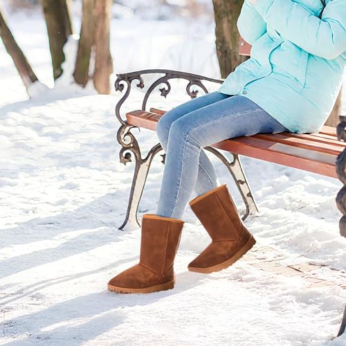 Women’s Snow Boots for Winter Waterproof Mid-Calf Warm Fur Lining Boots Ultra Comfortable Outdoor Shoes Classic2