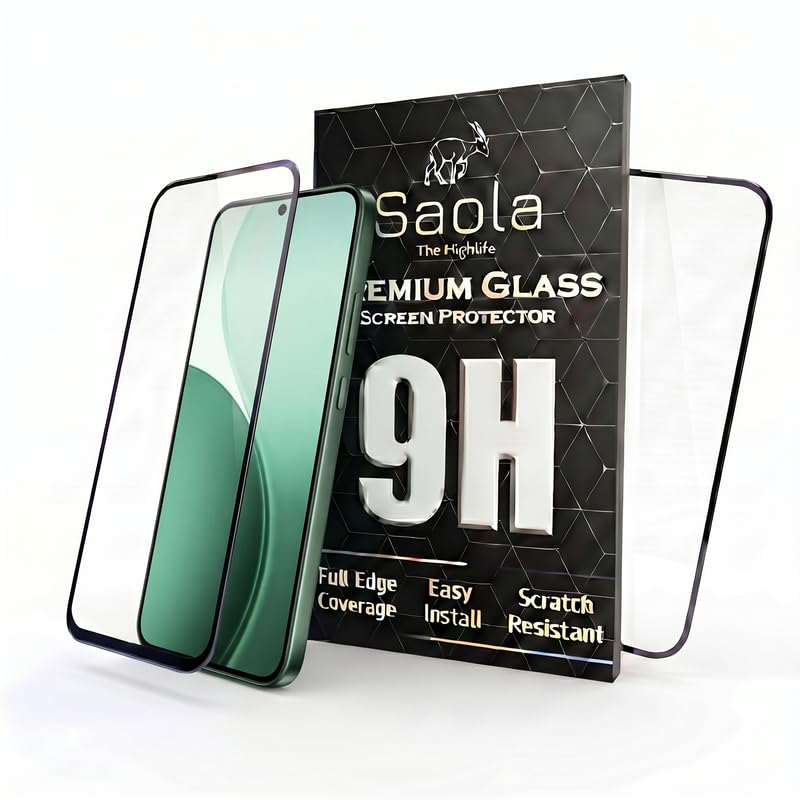 Image of Saola HD+ Oleophobic Tempered Glass For Oppo F33 Pro 5G (Pack Of 2) with Hassle-less Installation Kit. Full screen Coverage. 6.57 inch
