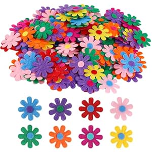 Kitnelw 200 Stück Bunte Filzblumen Deko SD-06691