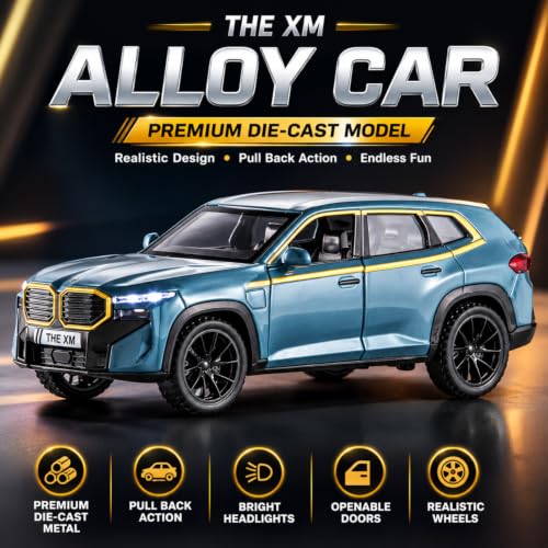 Image of Mashes BMW XM SUV Car 1:32 Scale Model Car Exclusive Alloy Metal Pull Back Die-cast Diecast Metal Pullback Toy Openable Doors & Light Music Best Gifts Toys Kids【Colors as Per Stock】