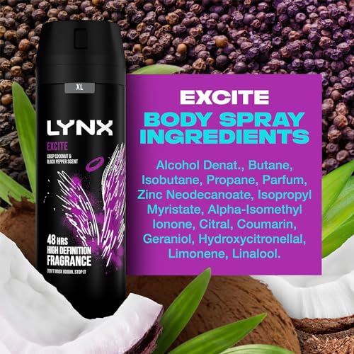 Lynx XL Body Spray 48-Hours High Definition Men's Fragrance Protect from Sweat and Odour with the Unique Scent Masculine Deodorant Spray for Men, 200ml (Excite, Buy 6) - Image 8