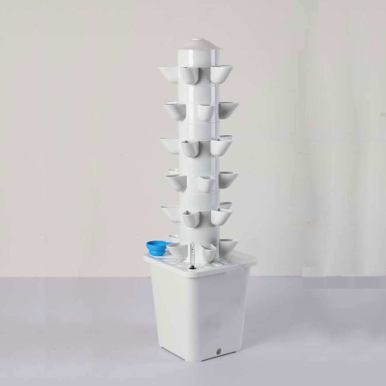 Sistema di Coltivazione idroponica da Giardino, 30 baccelli Kit di Coltivazione aeroponica a Torre idroponica, Sistema di Semina acquaponica con Pompa idratante, Adattatore, vasi a Rete