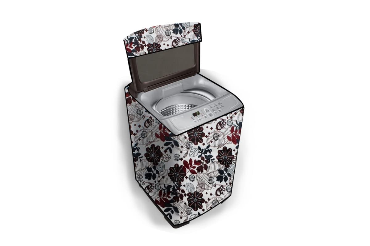 Stylista PVC Washing Machine Cover Compatible for Godrej 7 Kg Fully-Automatic Top Loading WTEON ALR 70 5.0 FISNS COBR, Traditional Pattern Cream