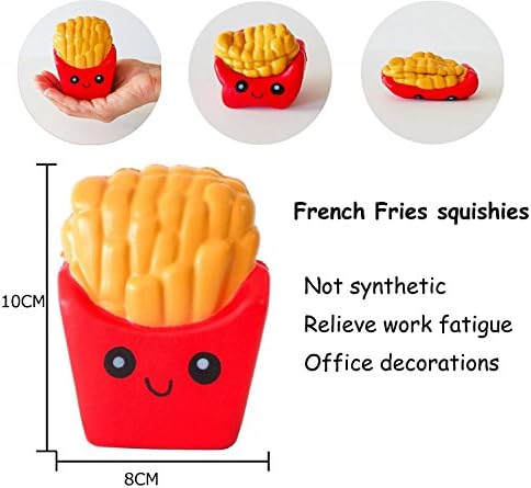 ZhengYue 3PCS Squishy Toys - Slow Rising Scented Jumbo Squishies Squeeze Stress Reliever Soft Toy Best Gift for Girls Boys(Popcorn+Fries+Burger)