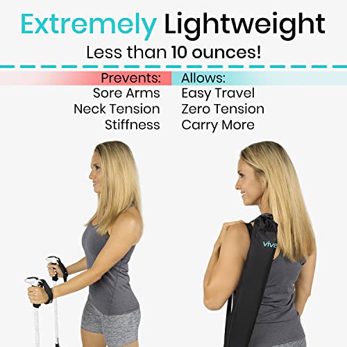 image for Vive Walking Sticks for Hiking - Collapsible Aluminum Trekking Pole - 