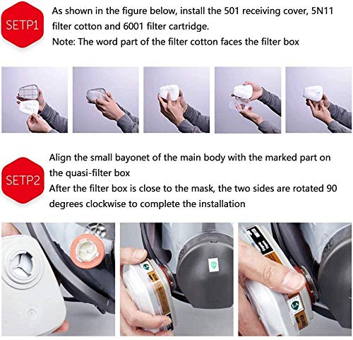 15in1 Full Face Respirator,Full Face Wide Field of View,Widely Used in Organic Gas,Paint spary, Chemical,Woodworking(for 6800 Respirator)