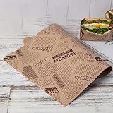 NINMORTH 50 envoltorios de papel encerado de grado alimenticio, 38 x 28 cm, resistente a la grasa, papel de embalaje para sándwich y pan