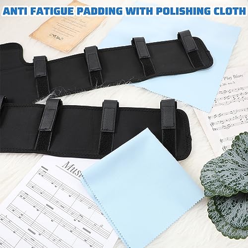 Tigeen 2 Pcs Sousaphone Shoulder Pad Non Slip Sousaphone Accessories Anti Fatigue Padding with Hook and Loop Fasteners 2 Cleaning Cloth for Musical Instruments Pain Relief