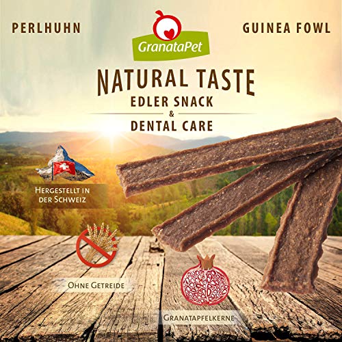 GranataPet Natural Taste Edler Snack Perlhuhn, Hundeleckerli ohne Getreide & ohne Zuckerzusätze, Belohnung für zwischendurch, schmackhafter Hundesnack, 90 g
