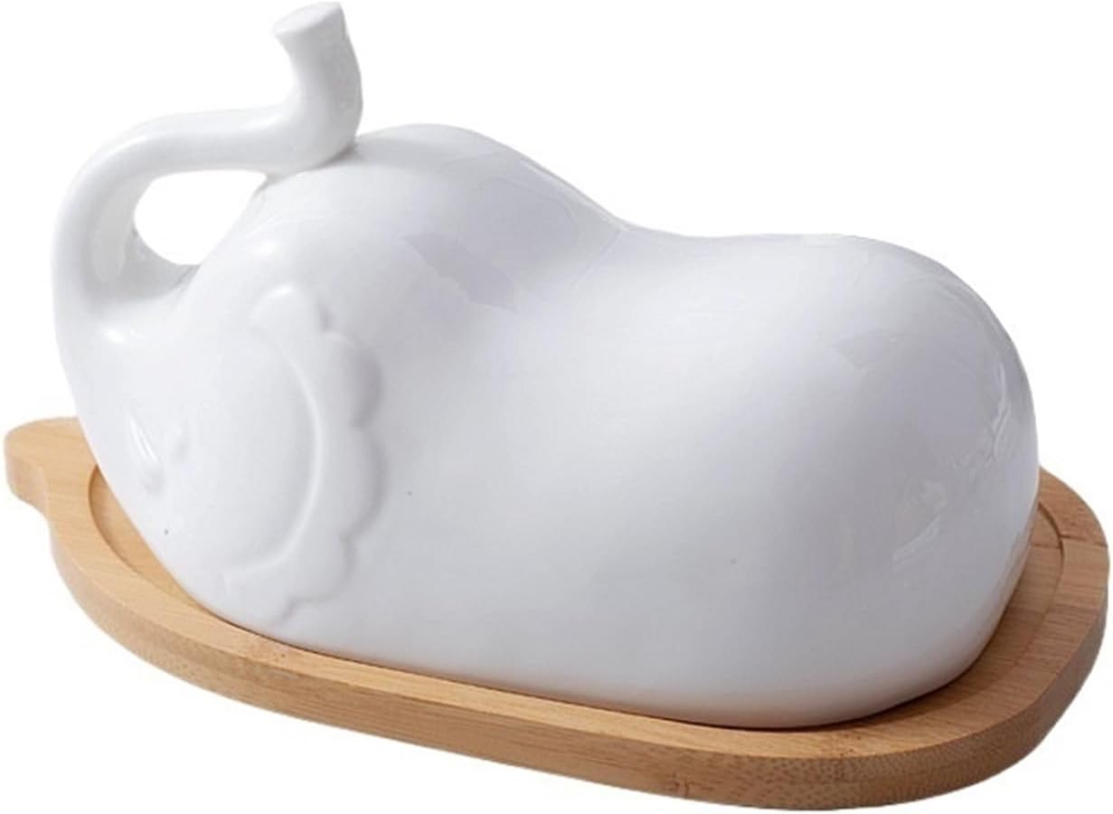 Butter Dishes Creative Elephant Shape Butter Plate with Lid Restaurant Hotel Tableware Cheese Cheese Snack Plate Butter Storage