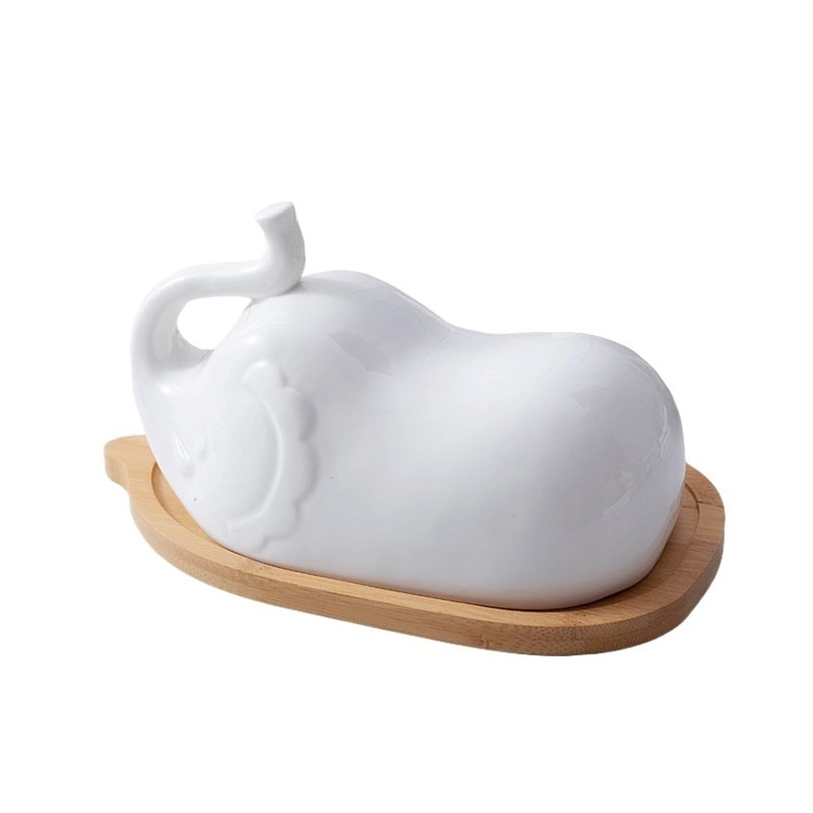 HPTHLY Butter Dish Creative Elephant Shape Butter Plate With Lid Restaurant Hotel Tableware Cheese Cheese Snack Plate Butter Container
