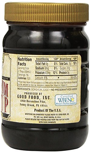 Golden Barrrel Sorghum Syrup Wide Mouth Jar, 16 Oz ( Pack May Vary ) #TOP2