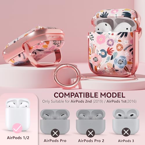 with-Safety-Lock-AirPods-2nd-1st-Generation-Case-Cover-Floral-AirPod-Case-AirPod-1st2nd-Gen-Case-for-Women-Grily-with-Cleaner-Kit-AirPods-Case-Pink-Flowers
